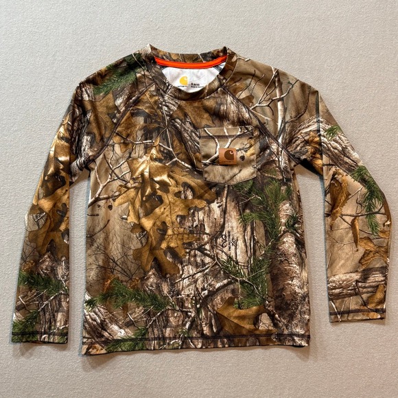 Carhartt Other - Carhartt RealTree Outdoors Hunting Wear Long Sleeve Camo Shirt Kids Size S 8/10